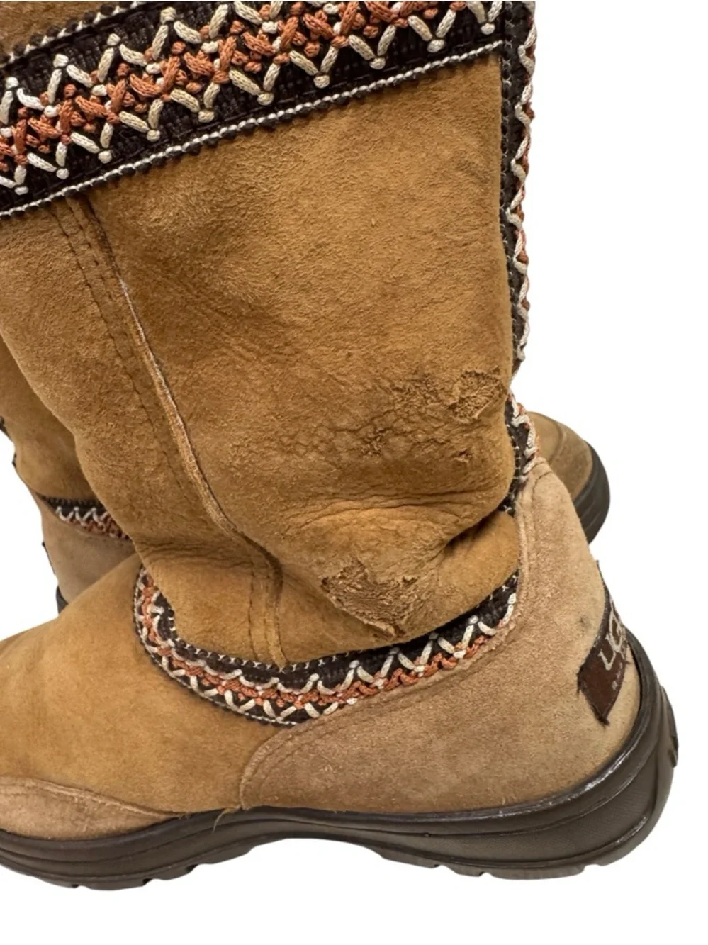 UGG Sundance Revival Chestnut Sheepskin Tasman Braid Boots Unique Womens US 6